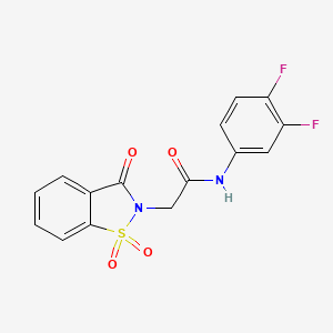 molecular formula C15H10F2N2O4S B2532929 N-(3,4-difluorophenyl)-2-(1,1,3-trioxo-2,3-dihydro-1lambda6,2-benzothiazol-2-yl)acetamide CAS No. 454235-43-9