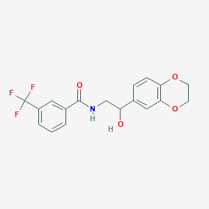 molecular formula C18H16F3NO4 B2532958 N-[2-(2,3-dihydro-1,4-benzodioxin-6-yl)-2-hydroxyethyl]-3-(trifluoromethyl)benzamide CAS No. 2034418-25-0