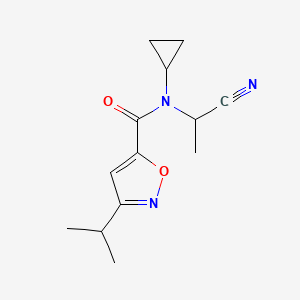 molecular formula C13H17N3O2 B2532959 N-(1-Cyanoethyl)-N-cyclopropyl-3-propan-2-yl-1,2-oxazole-5-carboxamide CAS No. 2418644-87-6