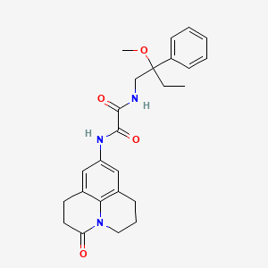 molecular formula C25H29N3O4 B2532961 N'-(2-methoxy-2-phenylbutyl)-N-{2-oxo-1-azatricyclo[7.3.1.0^{5,13}]trideca-5,7,9(13)-trien-7-yl}ethanediamide CAS No. 1797560-60-1