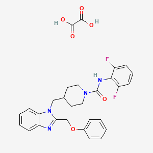 molecular formula C29H28F2N4O6 B2532962 N-(2,6-difluorophenyl)-4-((2-(phenoxymethyl)-1H-benzo[d]imidazol-1-yl)methyl)piperidine-1-carboxamide oxalate CAS No. 1351642-69-7