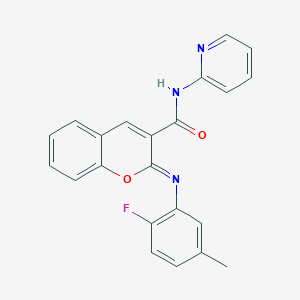 (2Z)-2-[(2-fluoro-5-methylphenyl)imino]-N-(pyridin-2-yl)-2H-chromene-3-carboxamide