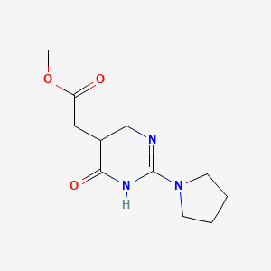 Methyl [6-oxo-2-(pyrrolidin-1-yl)-1,4,5,6-tetrahydropyrimidin-5-yl]acetate