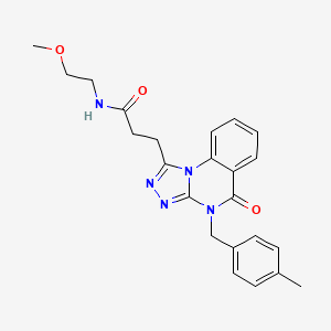 molecular formula C23H25N5O3 B2533014 N-(2-methoxyethyl)-3-{4-[(4-methylphenyl)methyl]-5-oxo-4H,5H-[1,2,4]triazolo[4,3-a]quinazolin-1-yl}propanamide CAS No. 887224-28-4