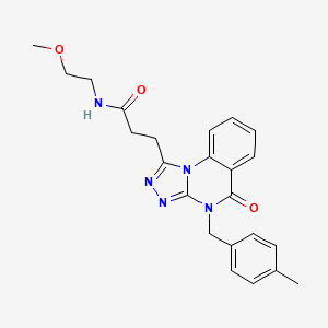 N-(2-methoxyethyl)-3-[4-[(4-methylphenyl)methyl]-5-oxo-[1,2,4]triazolo[4,3-a]quinazolin-1-yl]propanamide
