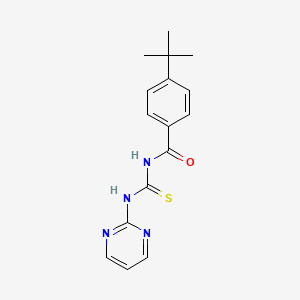 molecular formula C16H18N4OS B2533021 (4-(Tert-butyl)phenyl)-N-((pyrimidin-2-ylamino)thioxomethyl)formamide CAS No. 1022582-57-5