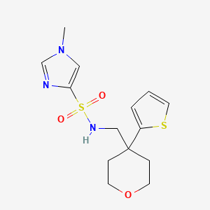 1-methyl-N-((4-(thiophen-2-yl)tetrahydro-2H-pyran-4-yl)methyl)-1H-imidazole-4-sulfonamide