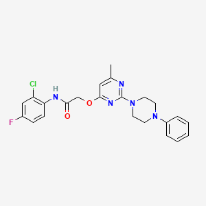 N-(2-chloro-4-fluorophenyl)-2-{[6-methyl-2-(4-phenylpiperazin-1-yl)pyrimidin-4-yl]oxy}acetamide