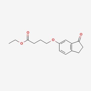 molecular formula C15H18O4 B2533026 ethyl 4-[(3-oxo-2,3-dihydro-1H-inden-5-yl)oxy]butanoate CAS No. 1172694-13-1