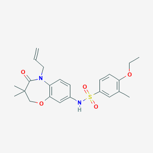 molecular formula C23H28N2O5S B2533057 N-(5-allyl-3,3-dimethyl-4-oxo-2,3,4,5-tetrahydrobenzo[b][1,4]oxazepin-8-yl)-4-ethoxy-3-methylbenzenesulfonamide CAS No. 922123-78-2