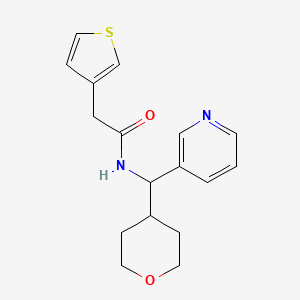 molecular formula C17H20N2O2S B2533073 N-[(oxan-4-yl)(pyridin-3-yl)methyl]-2-(thiophen-3-yl)acetamide CAS No. 2034259-47-5