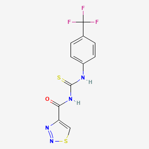 molecular formula C11H7F3N4OS2 B2533102 N-(1,2,3-thiadiazol-4-ylcarbonyl)-N'-[4-(trifluoromethyl)phenyl]thiourea CAS No. 341965-42-2