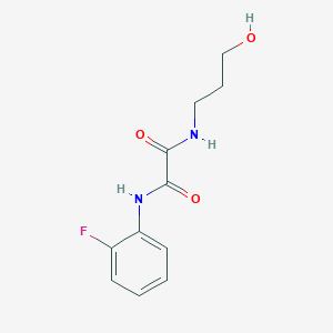molecular formula C11H13FN2O3 B2533111 N'-(2-FLUOROPHENYL)-N-(3-HYDROXYPROPYL)ETHANEDIAMIDE CAS No. 338993-37-6