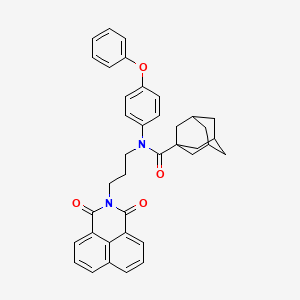 molecular formula C38H36N2O4 B2533120 N-(3-{2,4-dioxo-3-azatricyclo[7.3.1.0^{5,13}]trideca-1(12),5,7,9(13),10-pentaen-3-yl}propyl)-N-(4-phenoxyphenyl)adamantane-1-carboxamide CAS No. 317376-02-6