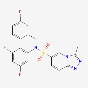 molecular formula C20H15F3N4O2S B2533181 N-(3,5-difluorophenyl)-N-[(3-fluorophenyl)methyl]-3-methyl-[1,2,4]triazolo[4,3-a]pyridine-6-sulfonamide CAS No. 1251704-33-2