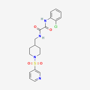 molecular formula C19H21ClN4O4S B2533213 N'-(2-chlorophenyl)-N-{[1-(pyridine-3-sulfonyl)piperidin-4-yl]methyl}ethanediamide CAS No. 1428364-90-2