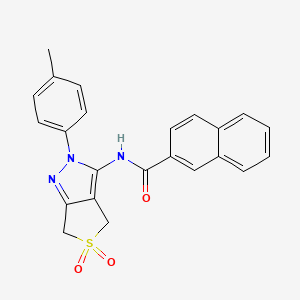 molecular formula C23H19N3O3S B2533216 N-[2-(4-methylphenyl)-5,5-dioxo-2H,4H,6H-5lambda6-thieno[3,4-c]pyrazol-3-yl]naphthalene-2-carboxamide CAS No. 681266-50-2