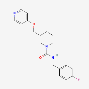 molecular formula C19H22FN3O2 B2533218 N-[(4-fluorophenyl)methyl]-3-[(pyridin-4-yloxy)methyl]piperidine-1-carboxamide CAS No. 2379983-87-4