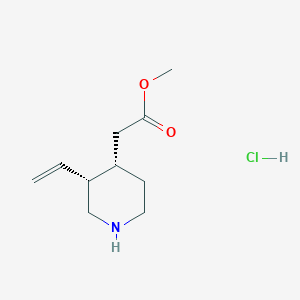 molecular formula C10H18ClNO2 B2533243 Methyl 2-[(3R,4S)-3-ethenylpiperidin-4-yl]acetate;hydrochloride CAS No. 233746-02-6