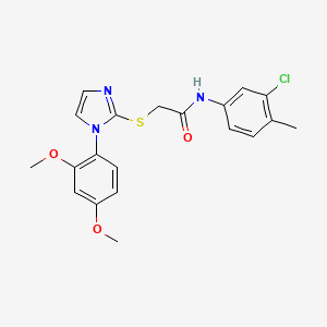 molecular formula C20H20ClN3O3S B2533263 N-(3-chloro-4-methylphenyl)-2-{[1-(2,4-dimethoxyphenyl)-1H-imidazol-2-yl]sulfanyl}acetamide CAS No. 893388-09-5
