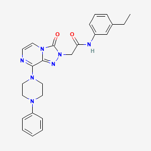 molecular formula C25H27N7O2 B2533271 N-(3-ethylphenyl)-2-[3-oxo-8-(4-phenylpiperazin-1-yl)-2H,3H-[1,2,4]triazolo[4,3-a]pyrazin-2-yl]acetamide CAS No. 1251678-60-0