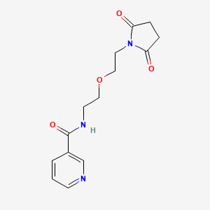molecular formula C14H17N3O4 B2533280 N-(2-(2-(2,5-dioxopyrrolidin-1-yl)ethoxy)ethyl)nicotinamide CAS No. 2034391-90-5