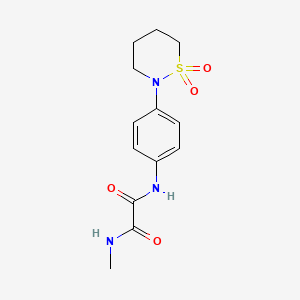 molecular formula C13H17N3O4S B2533299 N1-(4-(1,1-dioxido-1,2-thiazinan-2-yl)phenyl)-N2-methyloxalamide CAS No. 899956-12-8