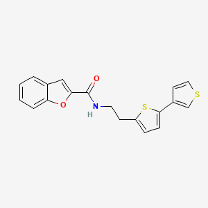 molecular formula C19H15NO2S2 B2533314 N-(2-([2,3'-bithiophen]-5-yl)ethyl)benzofuran-2-carboxamide CAS No. 2034564-37-7