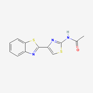 molecular formula C12H9N3OS2 B2533346 N-[4-(1,3-benzothiazol-2-yl)-1,3-thiazol-2-yl]acetamide CAS No. 477326-79-7