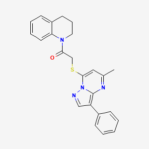 B2533353 1-(3,4-dihydroquinolin-1(2H)-yl)-2-((5-methyl-3-phenylpyrazolo[1,5-a]pyrimidin-7-yl)thio)ethanone CAS No. 877796-99-1