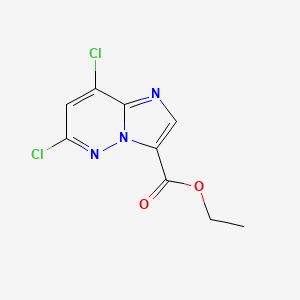 molecular formula C9H7Cl2N3O2 B2533375 Ethyl 6,8-dichloroimidazo[1,2-b]pyridazine-3-carboxylate CAS No. 1177415-90-5