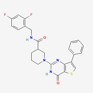 molecular formula C25H22F2N4O2S B2533387 N-(2,4-difluorobenzyl)-1-(4-oxo-7-phenyl-3,4-dihydrothieno[3,2-d]pyrimidin-2-yl)piperidine-3-carboxamide CAS No. 1243001-54-8