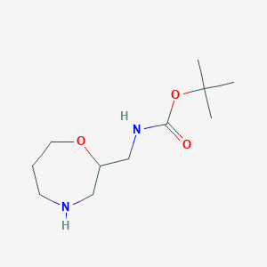 molecular formula C11H22N2O3 B2533407 tert-butyl N-[(1,4-oxazepan-2-yl)methyl]carbamate CAS No. 1854332-36-7