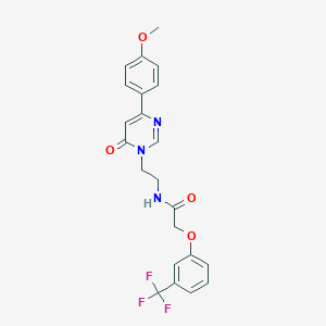 molecular formula C22H20F3N3O4 B2533472 N-(2-(4-(4-methoxyphenyl)-6-oxopyrimidin-1(6H)-yl)ethyl)-2-(3-(trifluoromethyl)phenoxy)acetamide CAS No. 1351634-26-8