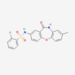 2-fluoro-N-(8-methyl-11-oxo-10,11-dihydrodibenzo[b,f][1,4]oxazepin-2-yl)benzenesulfonamide