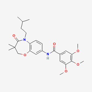 N-(5-isopentyl-3,3-dimethyl-4-oxo-2,3,4,5-tetrahydrobenzo[b][1,4]oxazepin-8-yl)-3,4,5-trimethoxybenzamide