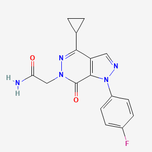 2-(4-cyclopropyl-1-(4-fluorophenyl)-7-oxo-1H-pyrazolo[3,4-d]pyridazin-6(7H)-yl)acetamide