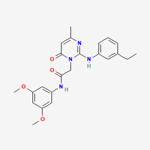 molecular formula C23H26N4O4 B2533505 N-(3,5-dimethoxyphenyl)-2-(2-((3-ethylphenyl)amino)-4-methyl-6-oxopyrimidin-1(6H)-yl)acetamide CAS No. 1421456-48-5