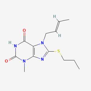 7-[(E)-but-2-enyl]-3-methyl-8-propylsulfanylpurine-2,6-dione