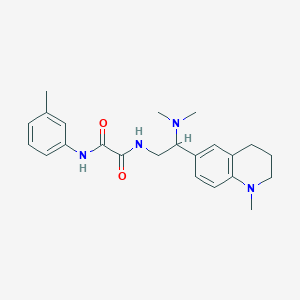 molecular formula C23H30N4O2 B2533516 N-[2-(dimethylamino)-2-(1-methyl-1,2,3,4-tetrahydroquinolin-6-yl)ethyl]-N'-(3-methylphenyl)ethanediamide CAS No. 922118-95-4