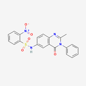 molecular formula C21H16N4O5S B2533553 N-(2-methyl-4-oxo-3-phenyl-3,4-dihydroquinazolin-6-yl)-2-nitrobenzene-1-sulfonamide CAS No. 1105238-40-1