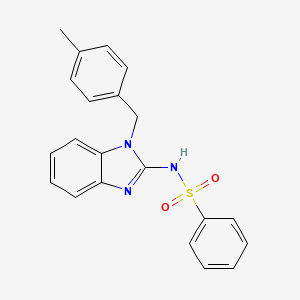 molecular formula C21H19N3O2S B2533559 N-[1-(4-methylbenzyl)-1,3-dihydro-2H-1,3-benzimidazol-2-yliden]benzenesulfonamide CAS No. 860787-87-7