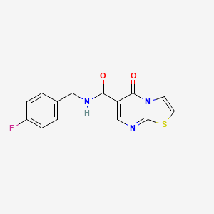 molecular formula C15H12FN3O2S B2533574 N-(4-fluorobenzyl)-2-methyl-5-oxo-5H-thiazolo[3,2-a]pyrimidine-6-carboxamide CAS No. 896336-50-8
