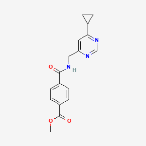 molecular formula C17H17N3O3 B2533609 Methyl 4-{[(6-cyclopropylpyrimidin-4-yl)methyl]carbamoyl}benzoate CAS No. 2176069-81-9
