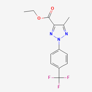 molecular formula C13H12F3N3O2 B2533640 Ethyl 5-methyl-2-(4-(trifluoromethyl)phenyl)-2h-1,2,3-triazole-4-carboxylate CAS No. 870788-48-0
