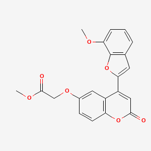 molecular formula C21H16O7 B2533641 methyl 2-{[4-(7-methoxy-1-benzofuran-2-yl)-2-oxo-2H-chromen-6-yl]oxy}acetate CAS No. 898447-71-7