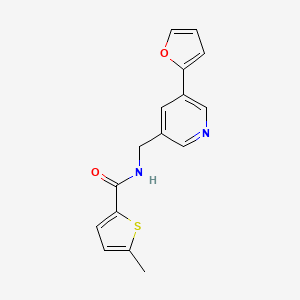 molecular formula C16H14N2O2S B2533644 N-((5-(furan-2-yl)pyridin-3-yl)methyl)-5-methylthiophene-2-carboxamide CAS No. 2034315-17-6
