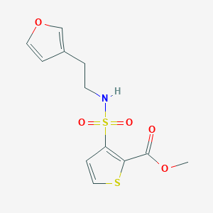 molecular formula C12H13NO5S2 B2533650 methyl 3-(N-(2-(furan-3-yl)ethyl)sulfamoyl)thiophene-2-carboxylate CAS No. 1428370-98-2