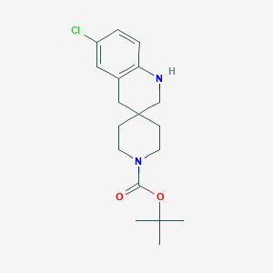 molecular formula C18H25ClN2O2 B2533657 Tert-butyl 6'-chloro-2',4'-dihydro-1'H-spiro[piperidine-4,3'-quinoline]-1-carboxylate CAS No. 2197063-07-1