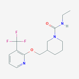 molecular formula C15H20F3N3O2 B2533678 N-ethyl-3-({[3-(trifluoromethyl)pyridin-2-yl]oxy}methyl)piperidine-1-carboxamide CAS No. 2380094-67-5